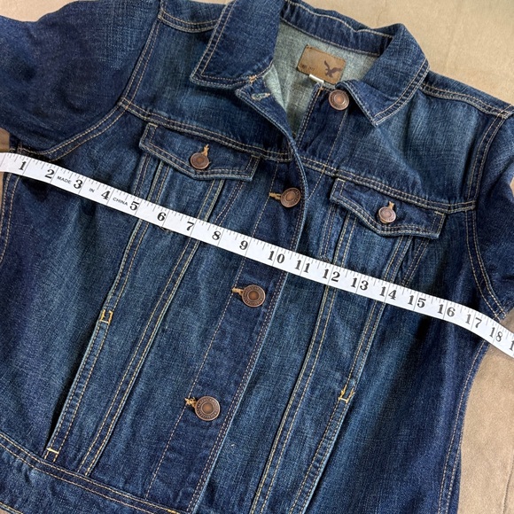 American Eagle Women’s Dark Wash Denim Jacket - Picture 3 of 12